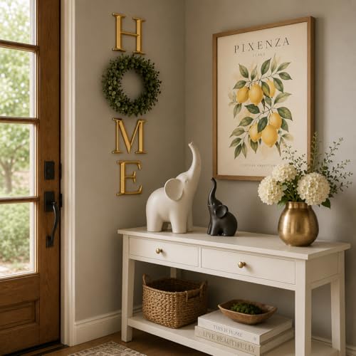 Image of Elephant Showpiece Set for Home Decor, Matte Finish Elephant Decorative Figurines for Living Room, TV Table, Shelf Decor Lucky Elephant Statue for Housewarming Gift (Black & White,PLA Plastic)