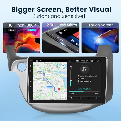Image of [2G+64G]for Honda Fit 2008-2013 Android 15 Car Stereo Support Wireless Carplay /Android Auto Car Radio with 10.1 inch Touchscreen 5Ghz-WiFi GPS Navigation Bluetooth USB FM /RDS Radio with Backup Camera