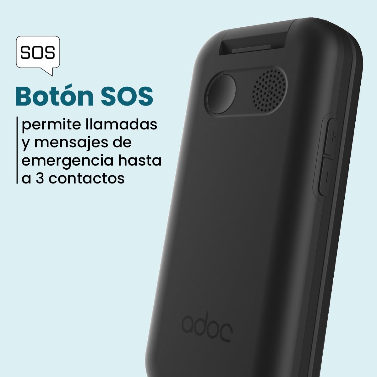 ADOC SC04 Móvil para Mayores con Whatsapp | Teléfono 4G de Tapa con Pantalla Táctil y Teclas Grandes | Botón SOS | Base de Carga | WiFi, Bluetooth | Teléfono Fácil de Usar para Personas Mayores