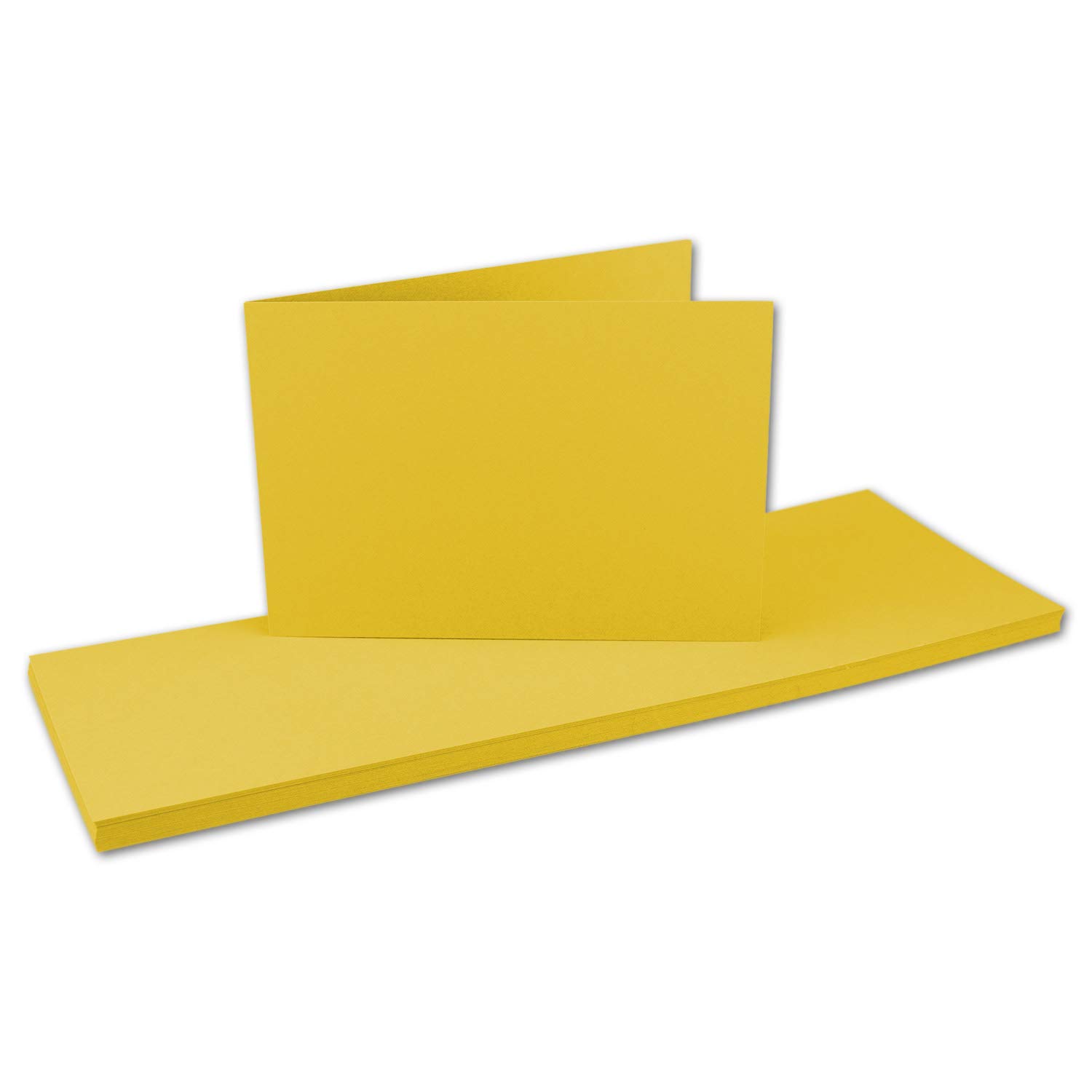 FarbenFroh by GUSTAV NEUSER 400 biglietti pieghevoli, formato DIN A6, doppio foglio, colore giallo miele, 10,5 x 14,8 cm, biglietti pieghevoli vuoti