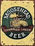 Blechschild, Motiv: Moosehead, kanadisches Lager, Vintage, Retro, Wanddekoration, Küche, Garage, Restaurant, Hotel, Dekoration, Geschenk, Dekoration für Zuhause, 30 x 20 cm