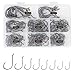 UCEC 150pcs/box Circle Hooks 2X Strong Customized Offset Sport Circle Hooks Black High Carbon Steel Octopus Fishing Hooks - Size:#1 1/0 2/0 3/0 4/0 5/0 6/0 8/0