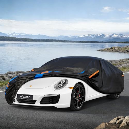 Image of Custom Fit Car Cover for Porsche 911 991 992 997 996 Carrera S 4S GTS Turbo Coupe Cabriolet Targa, Upgraded Waterproof All Weather Protection with Driver Door Zipper & Mirror Pockets