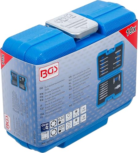 BGS 9173-1 | Schraubenausdreher-Satz | für Innensechskant 1,5-10 mm/T-Profil (für Torx) | T10 - T55 | 19-tlg.