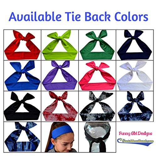 Funny Girl Designs Track and Field TIE Back Moisture Wicking Headband Personalized with The Embroidered Name of Your Choice3