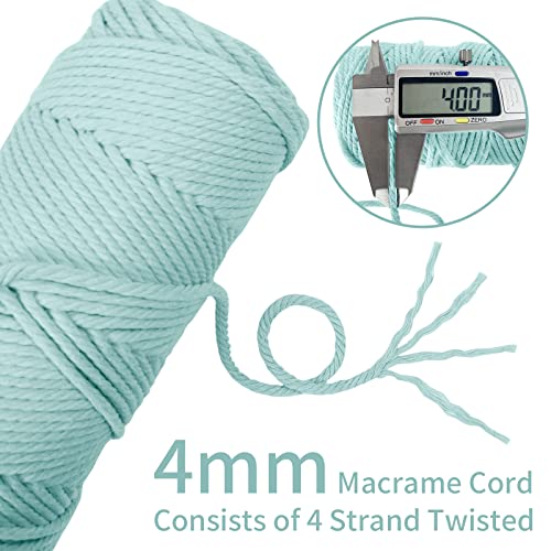 LEREATI Macrame Cord 4mm x 100m, Thick Macrame Rope Natural Cotton Rope Craft String - Image 3