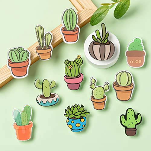 Image of Ornaland 12 Pcs Cactus Plant Enamel Brooch Pin Set Cute Acrylic Lapel Pins Cartoon Cactus Badges Brooch for Clothes Hats Bags Backpacks