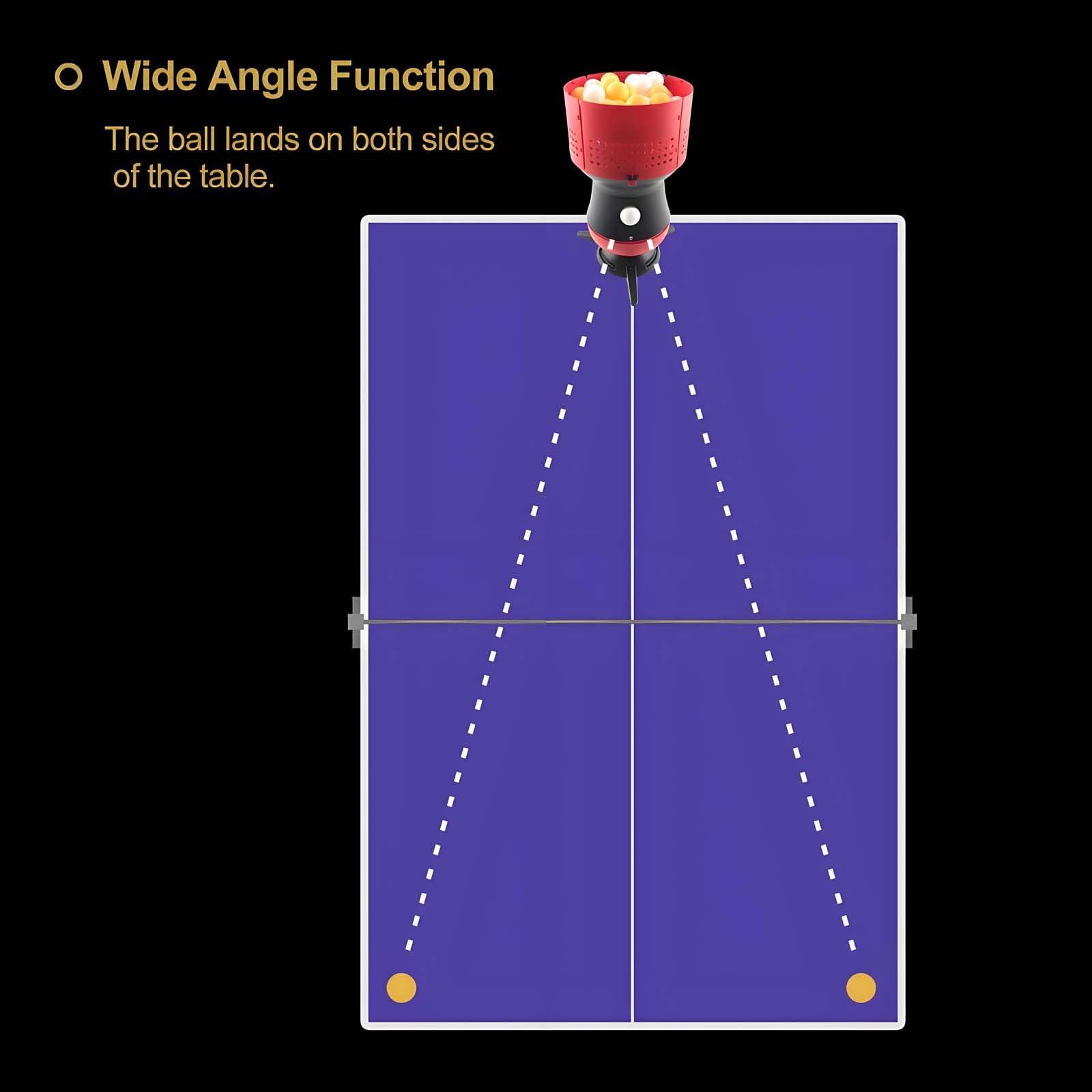 Lanciatore automatico per ping pong con telecomando, capacità di 90 palline, 5 velocità/rotazione regolabile per un efficace allenamento di ping pong