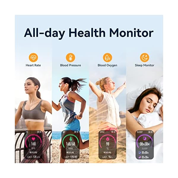 Smart Watch for Men Women 1.57" HD Touch Screen Fitness Tracker with Heart Rate Blood Oxygen Sleep Monitor IP68 Waterproof Pedometer Smartwatch for Android iOS Phone(Silver) - Image 4