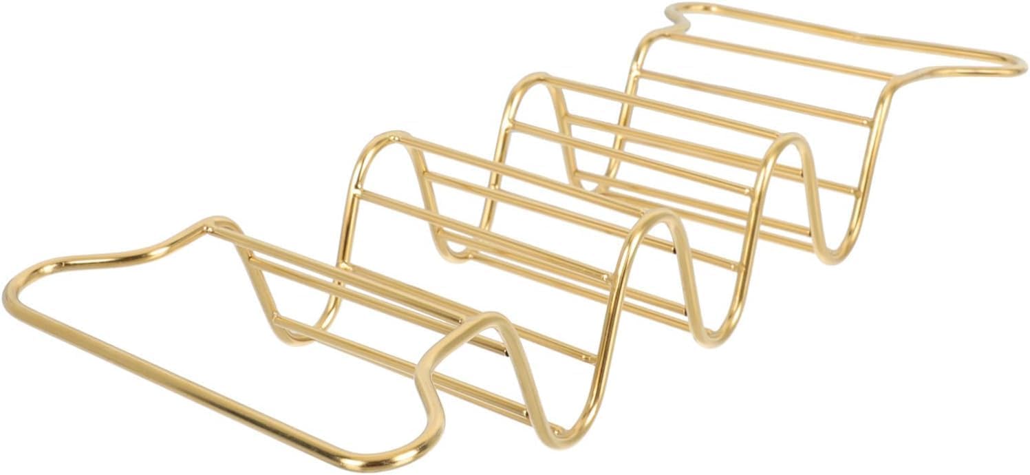 Taco Holder, Wavy Stands,Toast Shelf,tortilla 2 pcs Pancake Shell Serving Bakeware Holders Wave Storage Plate Display Home Shape Stainless Kitchen Tools Food Plates Burritos for Duty on Up Tray Hotel