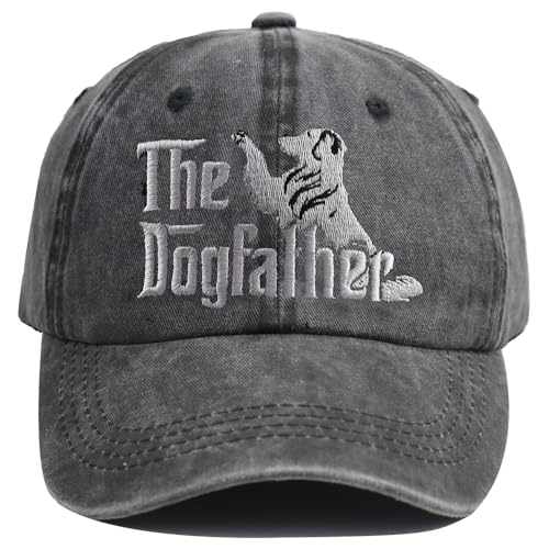 Kamaple The Dogfather Hats for Men Fathers Day Dad Gifts from Daughter Son Wife Embroidered Adjustable Cotton Dog Dad Baseball Cap