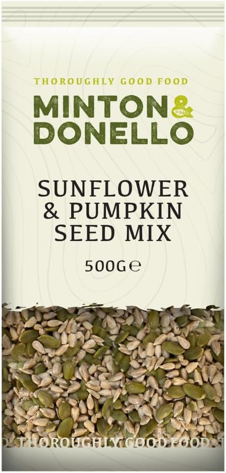 Minton & Donello 500g Sunflower and Pumpkin Seed Mix – Natural, Rich in Nutrients, High Fibre, Plant-Based Protein