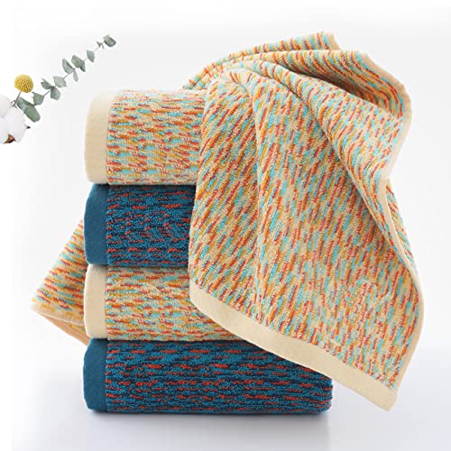 Pidada Hand Towels Set Of 2 Colorful Striped Pattern 100% Cotton Soft Absorbent Decorative Towel For Bathroom 13.4 X 29.1 Inch (Blue) #TOP2