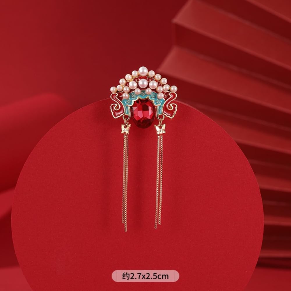 2.7cm Chinese Style Creative Beijing Opera Facial Makeup Brooch Ancient Style Accessories