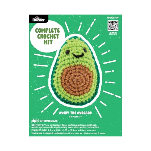 Image of Bucilla, Complete Crochet Kit, Avery the Avocado, 3 inch
