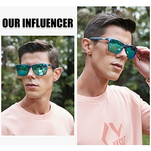 Image of DUCO Mens Sunglasses Polarized UV Protection Retro Rectangular Frame Sun Glasses for Driving Fishing 100% UV Blocking 3029H