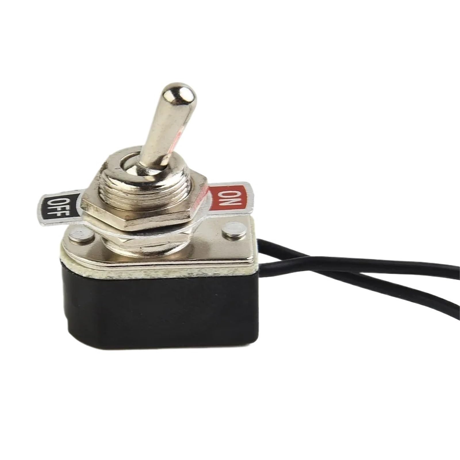 1 interruptor basculante de palanca precableado de 2 pies, encendido/apagado, herramientas eléctricas con cable y contactos, 6 A/125 V