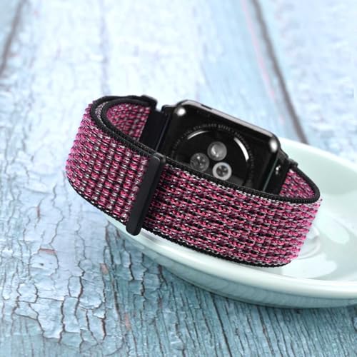 Image of WOCCI Adjustable Nylon Sport Watch Bands with Hook and Loop Fastener, Quick Release Watch Straps for Men and Women, Band Width 18mm 20mm 22mm