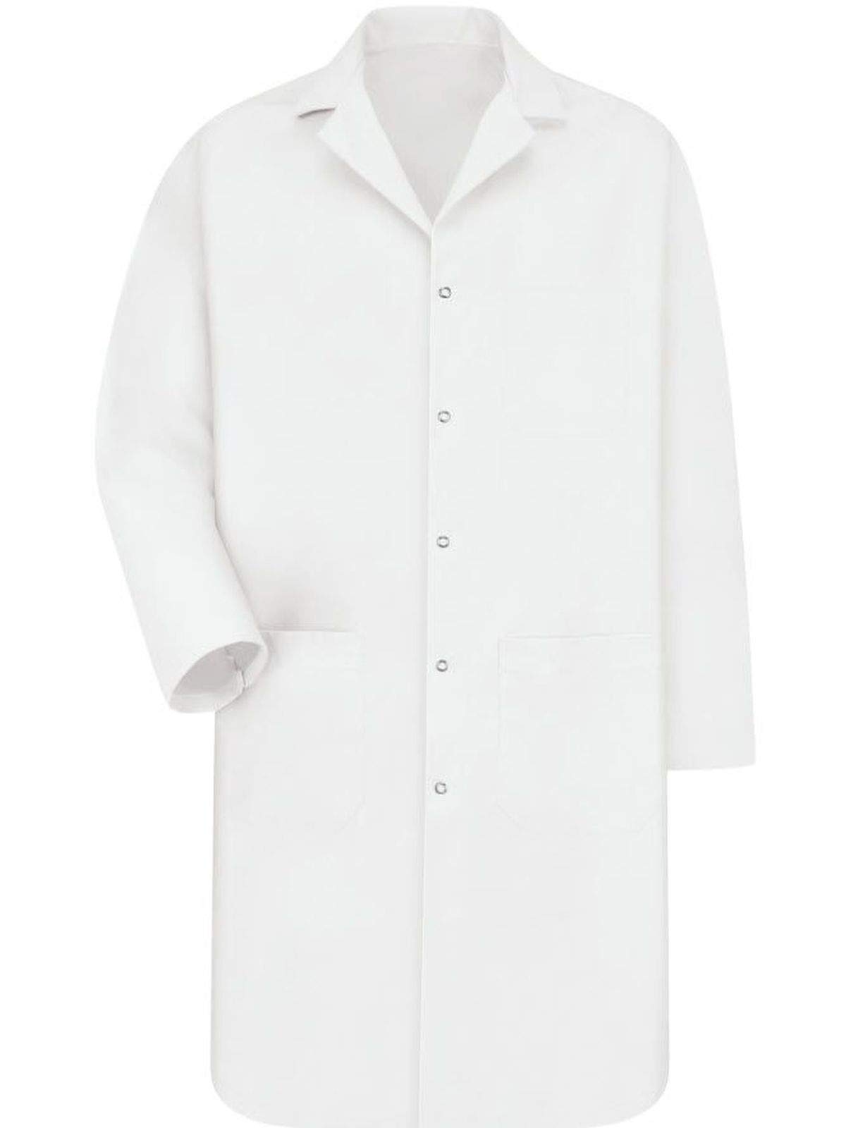 Men's Color Snap Buttons/Interior Chest Pocket Lab Coat, Size: X-Large, White
