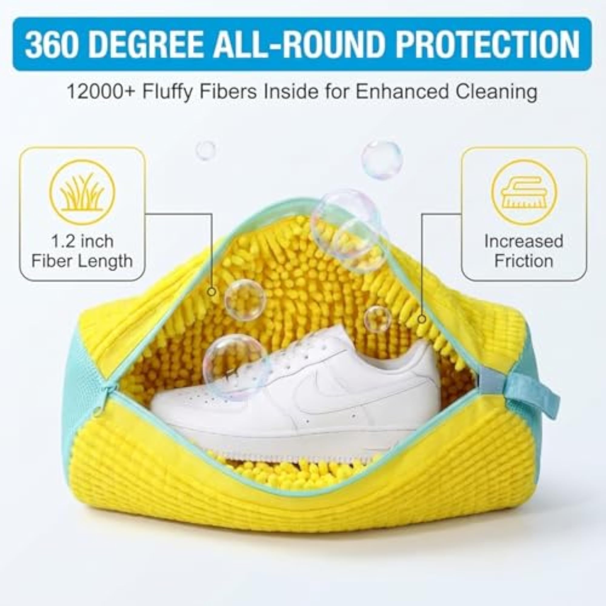 Polyester Mesh Shoe Washing Bag with Invisible Zipper