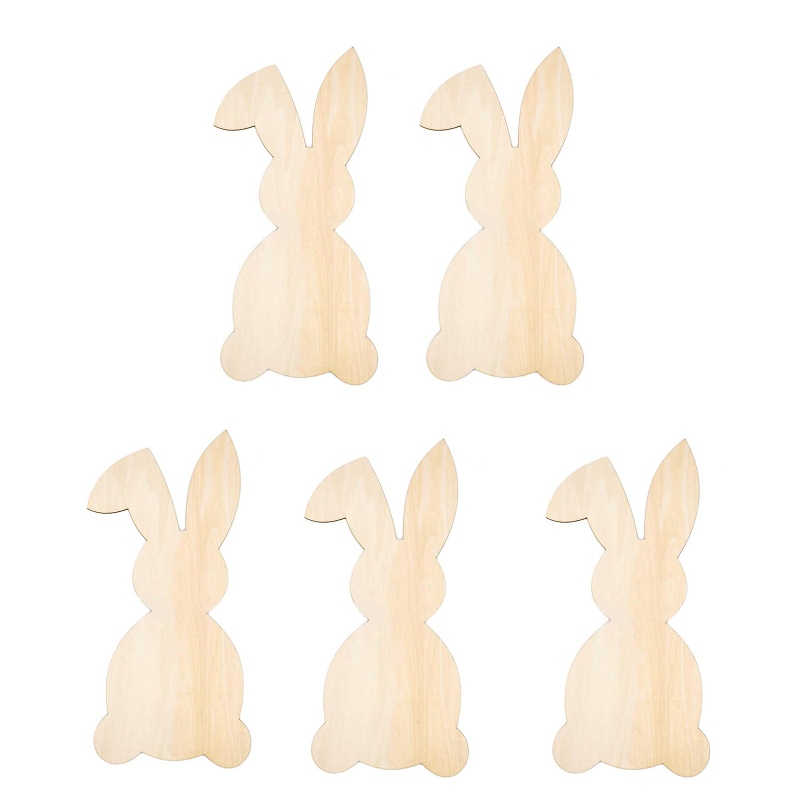 Tsophreniq 5Pieces Unfinished Wood Slices Bunnies Eggs Shape Wood Cutouts for Painting Craft Hanging Decoration Party Supply Kids Art Supplies