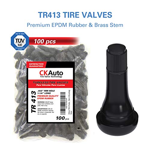 Ckauto Tr413 Rubber Snap-In Tire Valve Stem (100Pcs/Bag) #TOP3