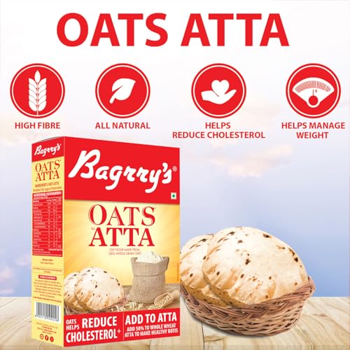 Image of Bagrry's Oats Atta 500gm Box | High in Protein & Fibre | Helps Manage Weight & Reduce Cholesterol | Non GMO | Healthy Oats Atta |100% Whole Grain Oats Atta