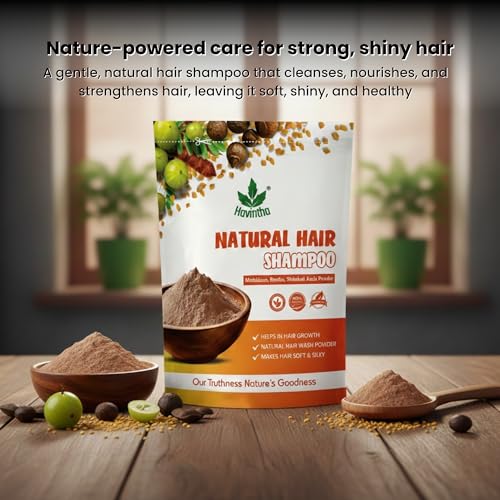 Image of Havintha Amla Reetha Shikakai Methidana Powder Shampoo And Herbal Henna Powder (227g+227g)