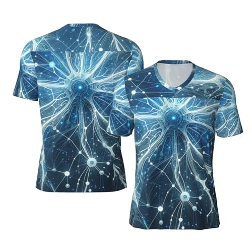 Stylish Athletic Sports Jersey Neurons-Abstract Men's Rugby Jersey 3X-Large Black