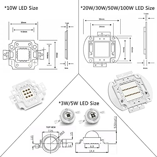 High Power LED Chip IR 730nm 850nm 940nm 3W 5W 10W 20W 30W 50W 100W COB Integrated Matrix Light Beads for Night Vision Camera (730NM, 100W 1Pieces)