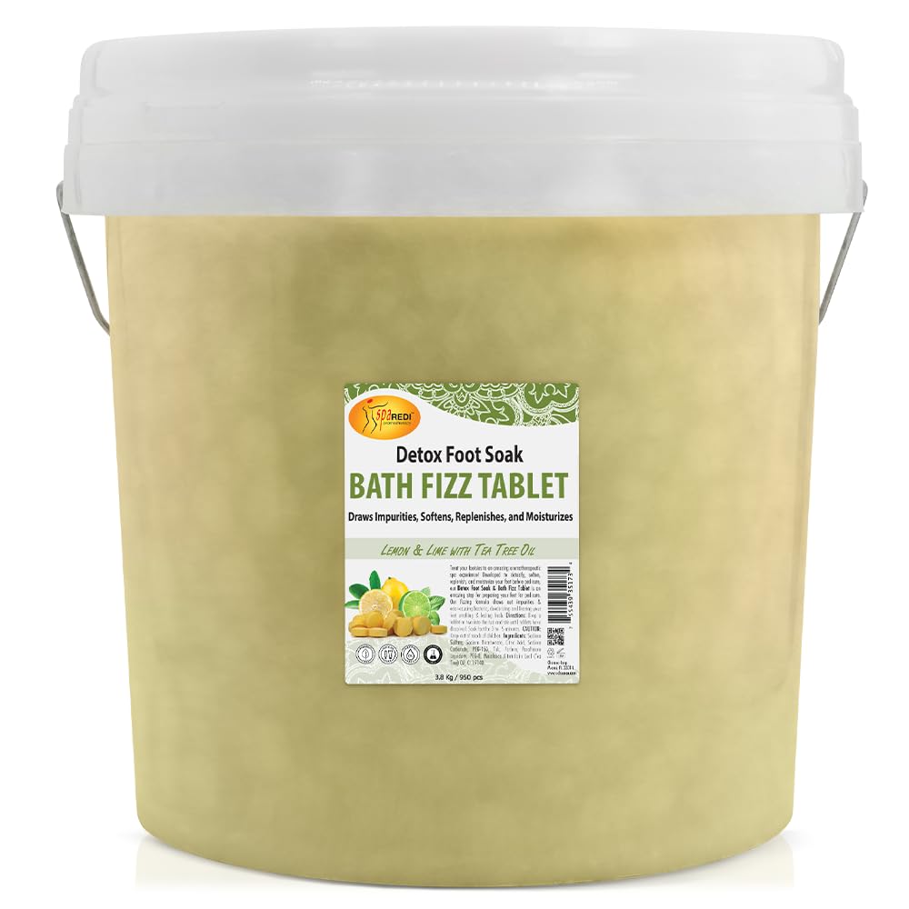 SPA REDI - Bath Fizz Tablets - Lemon Scented - 2500 Tablets - 3 Gal Pail