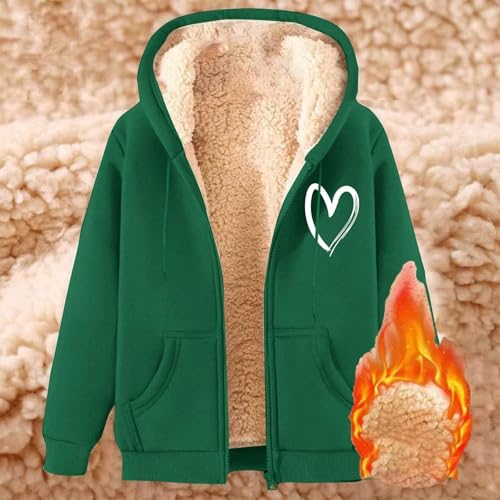 Sudadera con capucha y cremallera con estampado informal verde 3