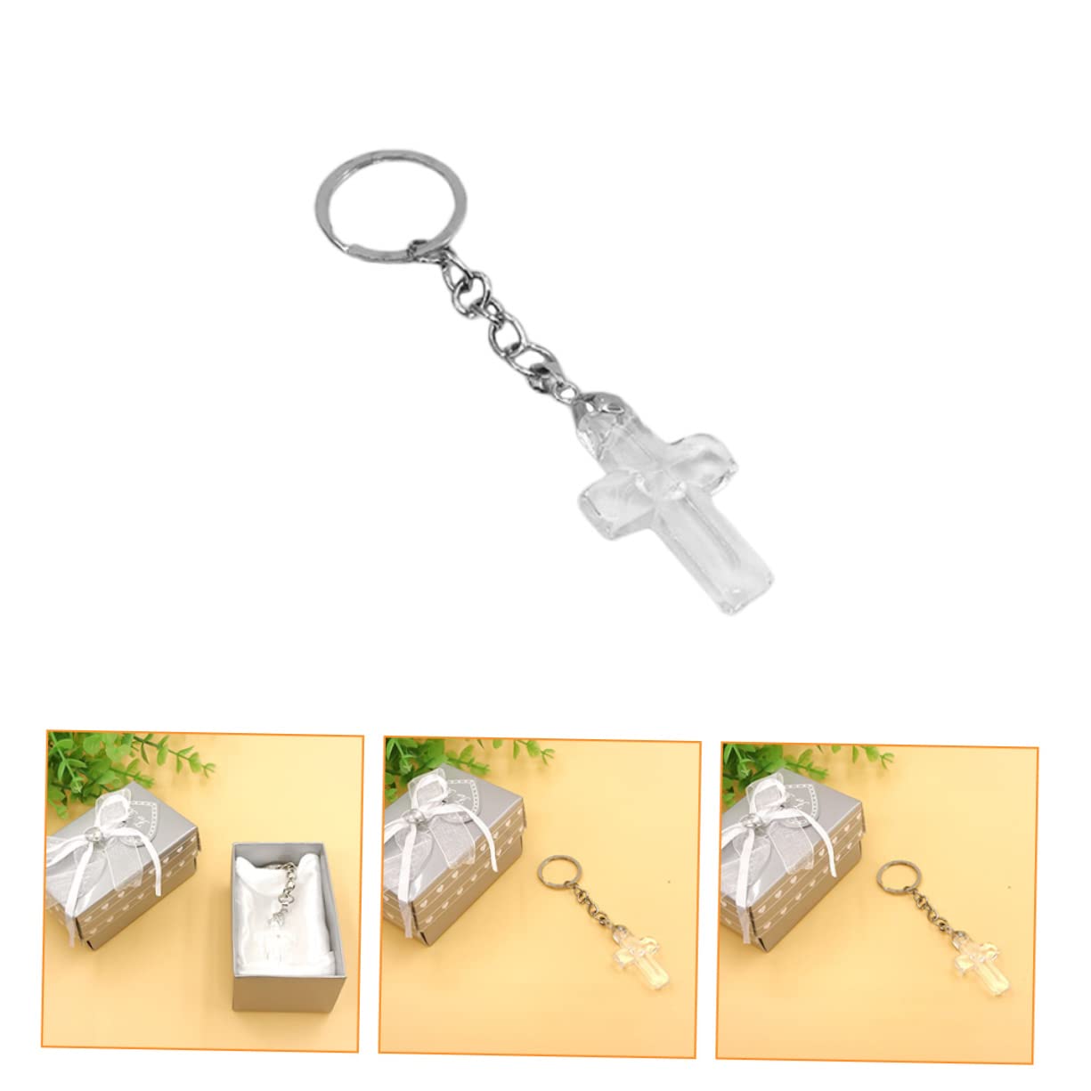 Portachiavi di cristallo IL Keychain chiave Keeychain religioso nome arredamento portachiavi cristalli pendenti per la decorazione Cristallo bianco