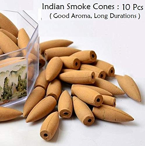 Image of CRAFTAM Fountain Smoke Backflow Incense Holder with10 Incense Cone Decorative Showpiece