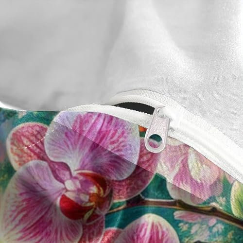 Housse de couette orchidée imprimée 3D avec fermeture éclair cachée en microfibre douce - 8