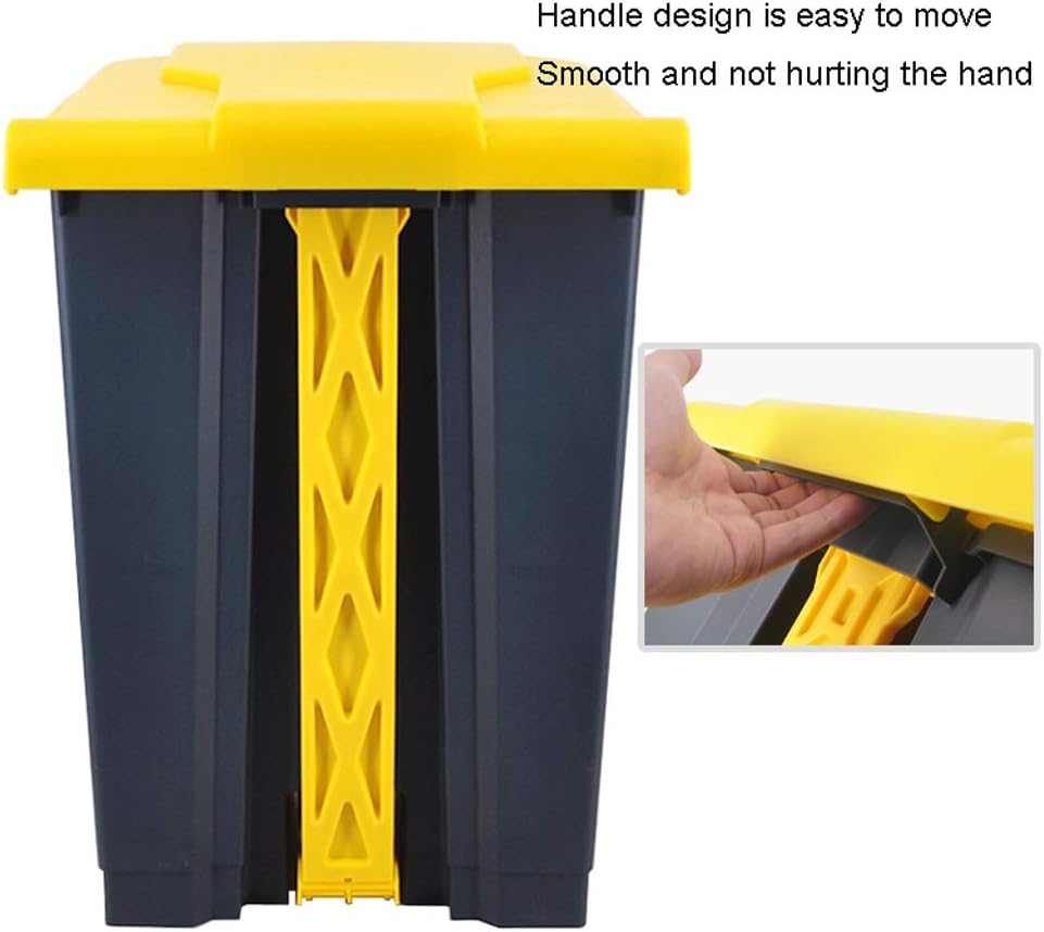 Waste Bins,Outdoor Ashtray Indoor and Outdoor Trash Cans 13.2 Gallons Outdoor Plastic Step Trash Can for Garden Terrace Park Grey Yellow Outdoor Recyclibin/Grey,Yellow/21.1 Gns