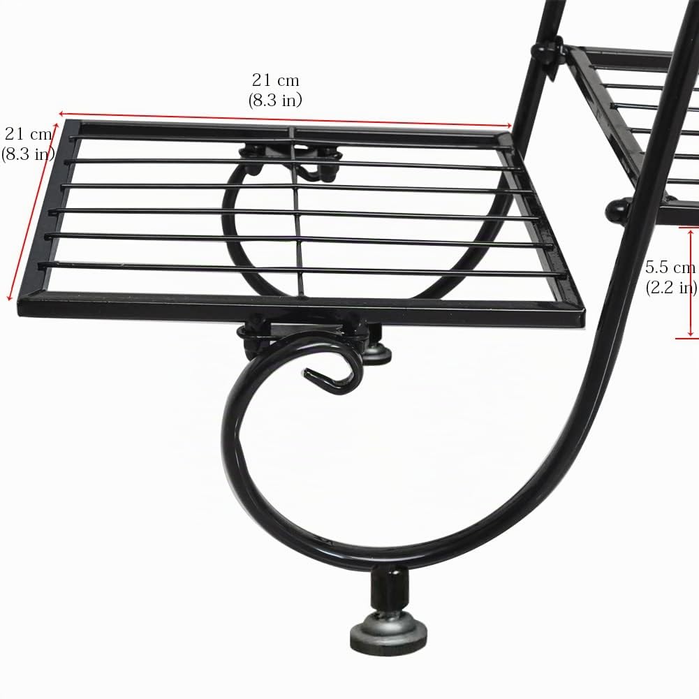 ROYAL SMEELA blumenständer für innen - pflanzenständer metall schwarz - pflanzenhocker blumentopf ständer Blumentreppe Schwarz -pflanzenständer outdoor blumentopf mit ständer