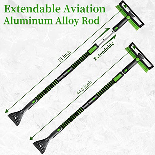 Seaaes 51 Inch Ice Scraper And Snow Brush With Squeegee, Extendable Snow Ice Removal With Foam Grip For Windshield Suv Truck Vehicle Window #TOP6