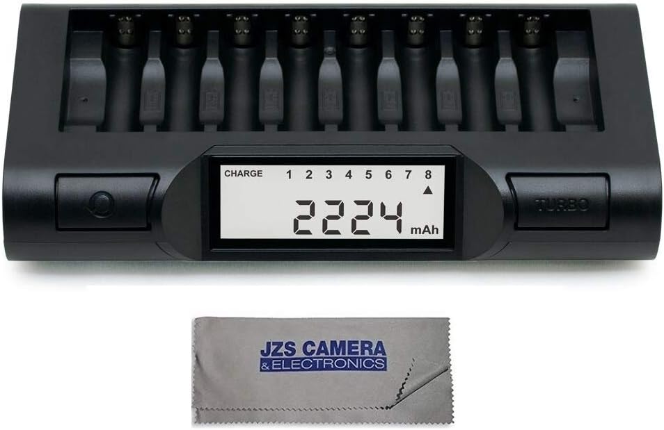 Powerex MH-C980 Turbo Charger Analyzer for AA/AAA Batteries with Bonus Free Lens Cloth