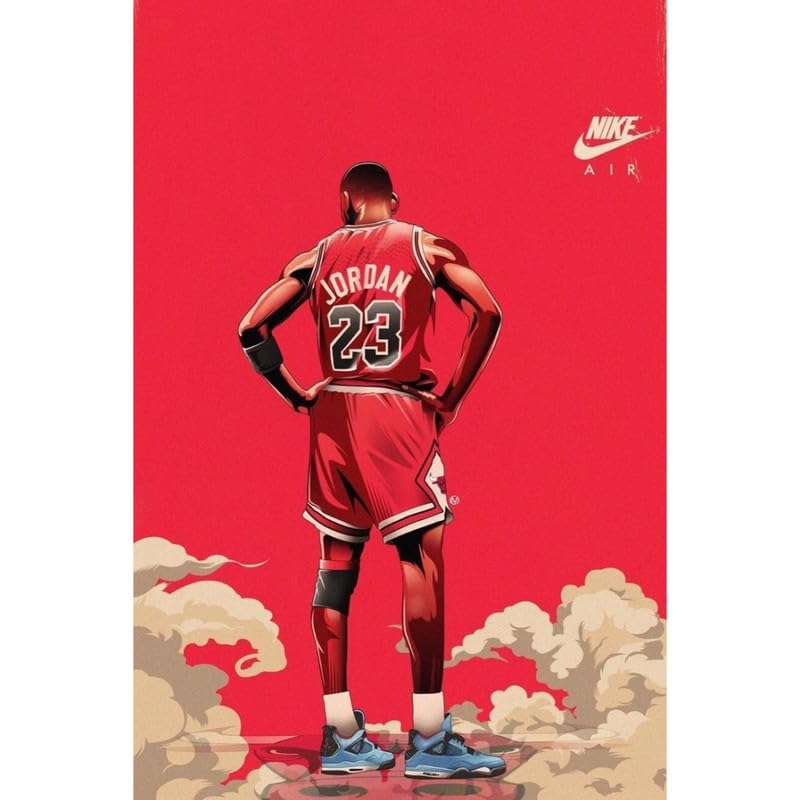 POSTER WALLAH Michael Jordan NBA Chicago Bulls Poster for Home Office and Student Room Wall | Aesthetic Poster | Wall Decor MJNBA01 (18X12 inch)