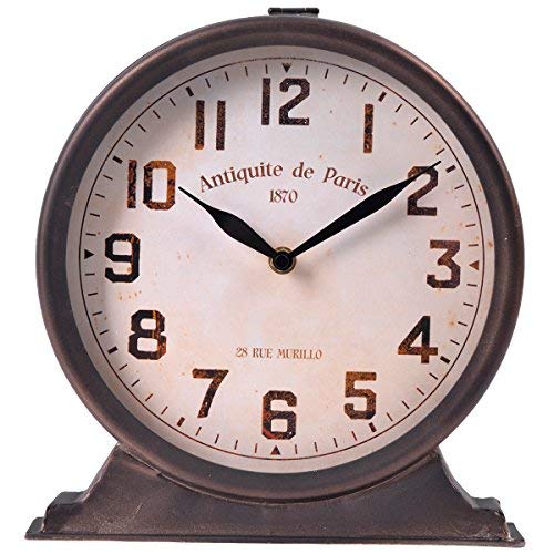 NIKKY HOME Vintage Übergroße Tischuhr Schäbig Metall für Heimtextilien