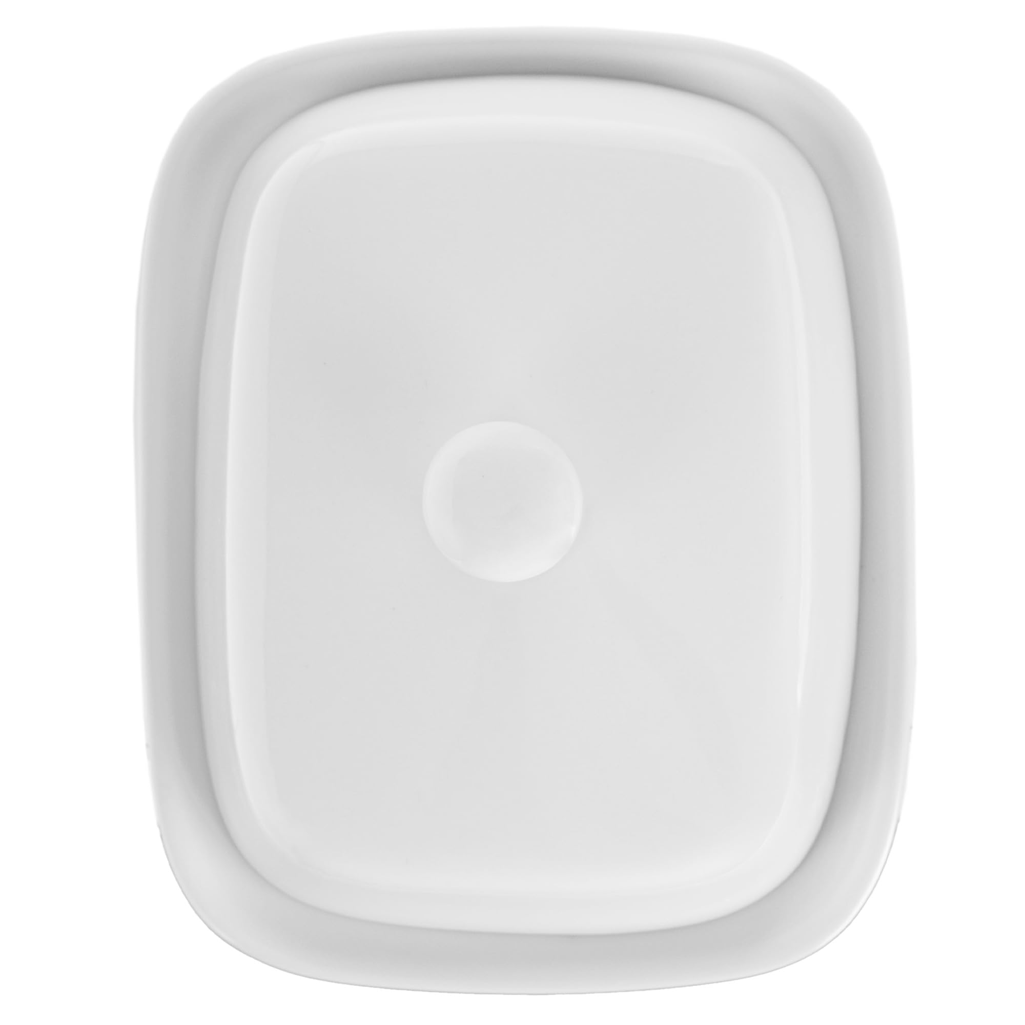 KADAX Maselniczka z porcelany, 16,5 x 13 x 5 cm, biała miska na masło z pokrywką i uchwytem, puszka do przechowywania 250 g masła, pojemnik na masło (biała)