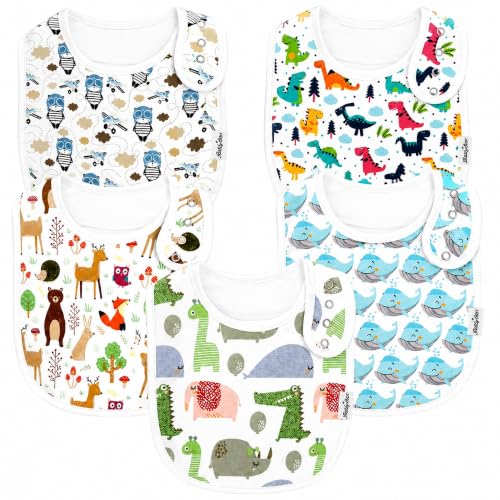 Image of KiddyStar Baby Bibs | Multi-Pack Organic Cotton Bandana Drool Bibs, Soft Absorbent Adjustable Bibs for Boys & Girls