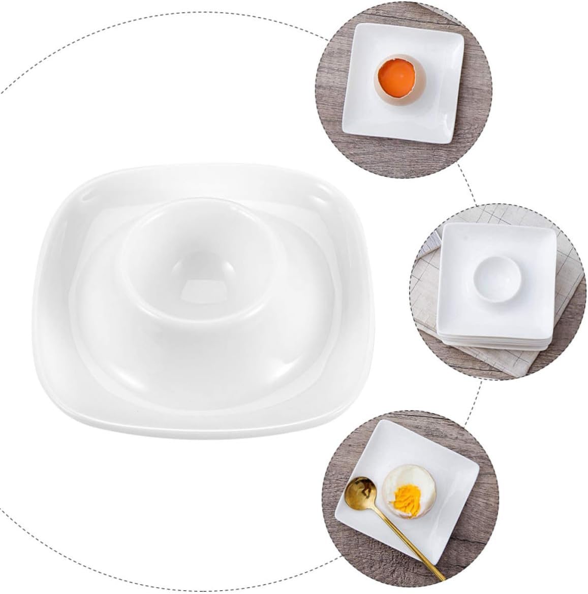 2pcs Ceramic Egg Cups for Hard-boiled Eggs Daily Breakfast Serving