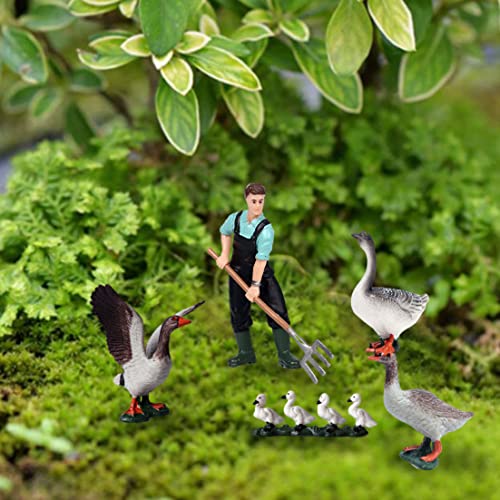 Gcroet 5stücke Bauernhof Tier Zahlen Spielzeug realistische Landschaft Tier Figuren Mini Lernen pädagogisches spielset Kuchen Topper Ornamente,simuliertes Duck Gans Spielzeug,Farm Tier Spielzeug Set – Bild 4