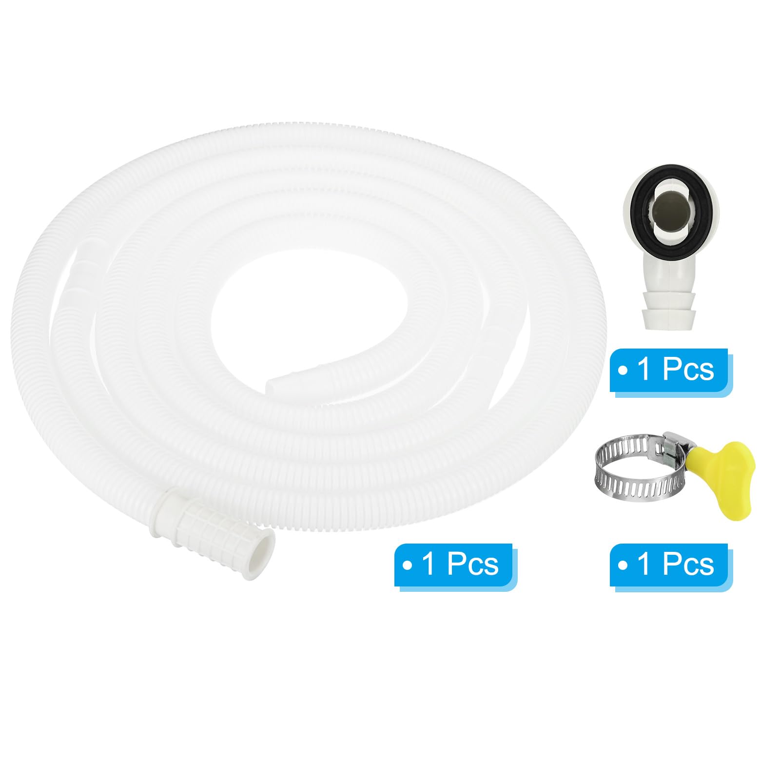 PATIKIL 10ft Air Conditioner Drain Kit, Universal Drain Connector AC Drain Hose with Clamp for Mini-Split Window AC Unit Faucet, White - Image 3