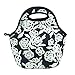 BUILT 5158468 Gourmet Getaway Soft Neoprene Lunch Tote Bag - Lightweight, Insulated and Reusable, One Size, Garden Rose Black & White