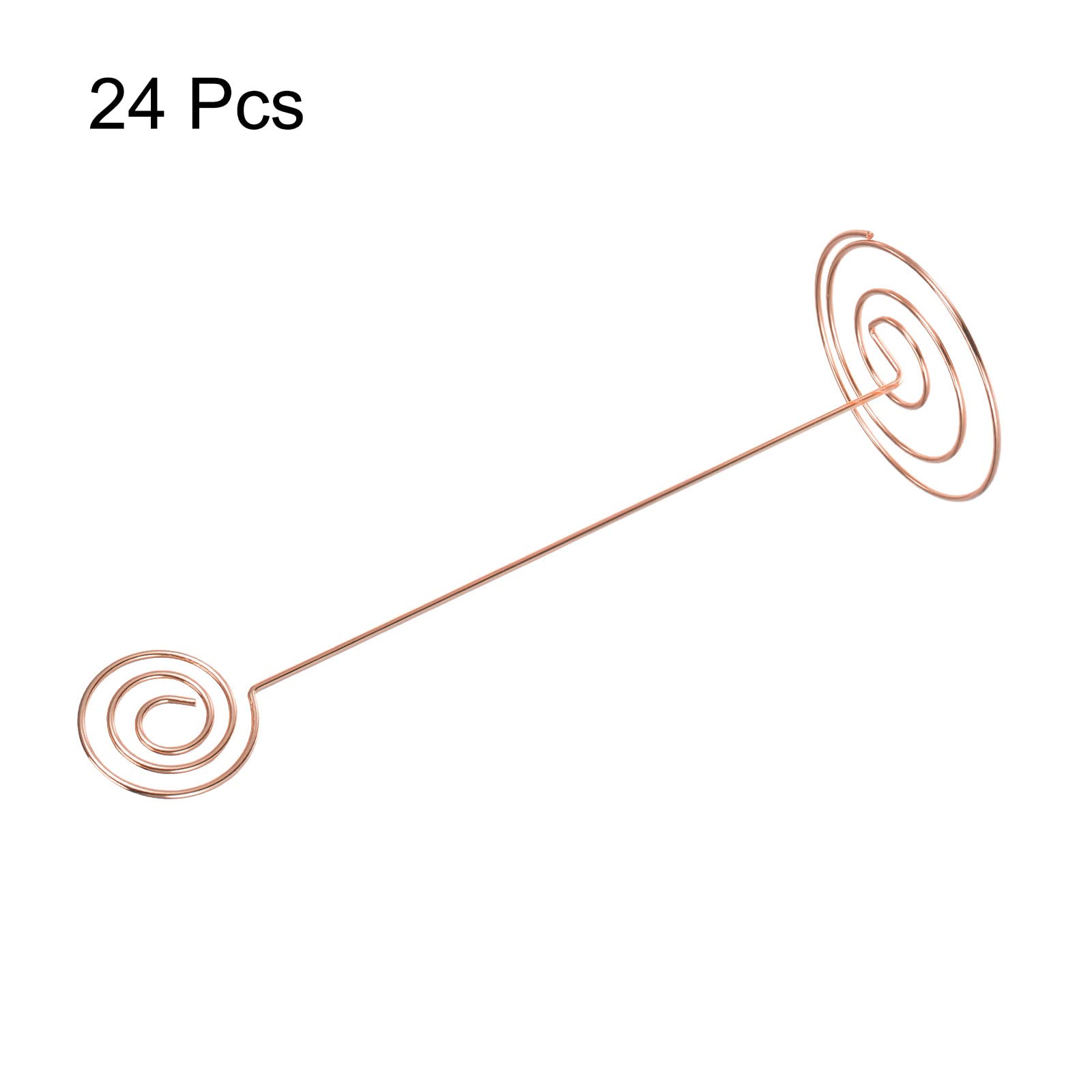 sourcing map 24Stk Tisch Nummer Halterungen 8.66" 220mm Hoch Kreis Form Stahl Foto Halterungen für Mittelstücke Tisch Platzkarte Halterung für Hochzeit Rezeption Party Büro Haus Rose Gold