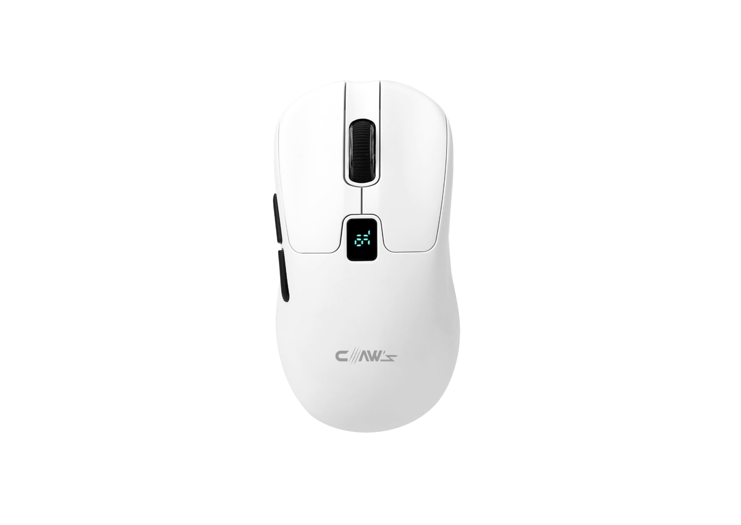 Claw's Rajin Strike Üç Modlu Kablosuz & Kablolu 12800 Dpi LCD Ekran & Makro Yazılımlı Kablosuz Gaming Mouse - Beyaz (2.4 Ghz Kablosuz + Bt5.1 + Type-C ile Kullanım Desteği)