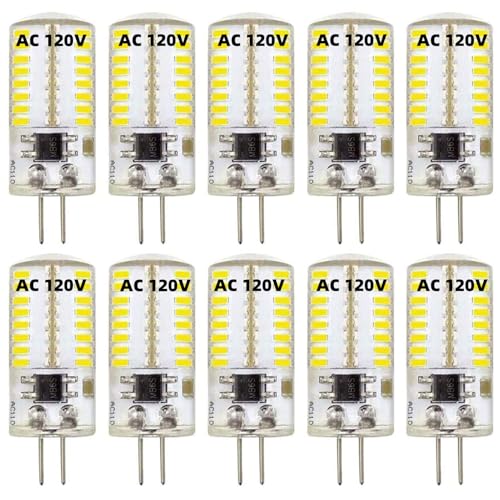 ZHENMING 110V- 130V G4 LED�d�� �����\ �N�[���z���C�g 6000K (��d��12V�ł͂���܂���) 3W 20W 30W �n���Q������ �o�C�s���x�[�X�����v (10�p�b�N)